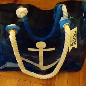 Plastic beach bag with Anchor design